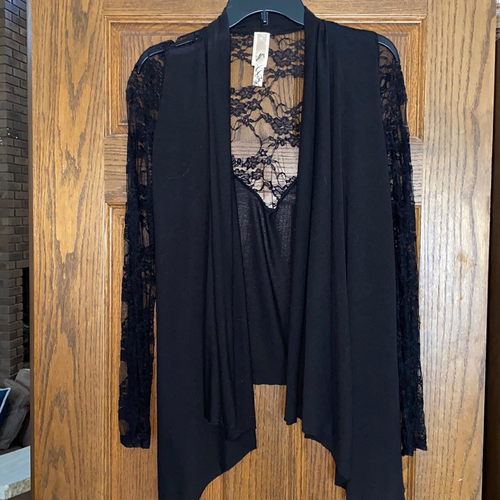 Black Cardigan with Lace